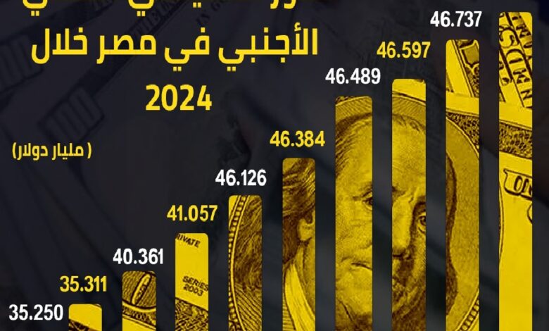 حصيلة مصر من النقد الأجنبي.. تحليل لتطور الاحتياطي وأثره على الاقتصاد خلال 5 سنوات حصيلة مصر من النقد الأجنبي.. تحليل لتطور الاحتياطي وأثره على الاقتصاد خلال 5 سنوات
