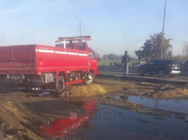 عودة الحركة المرورية بطريق “مصر- إسكندرية” الزراعي بعد انقلاب سيارة زيوت بقويسنا